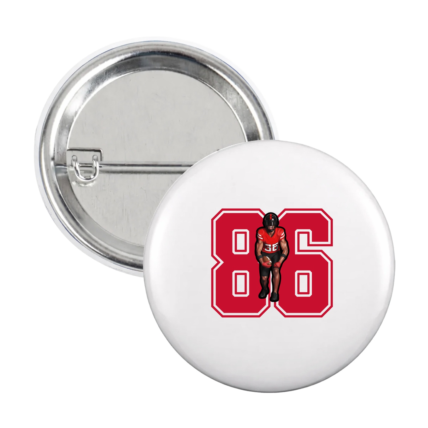 Game Day Button — Number in White