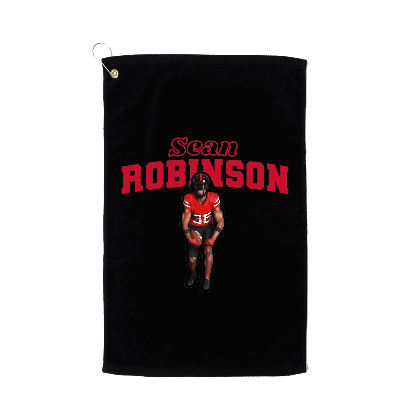 Golf Towel — Name Arch in Black