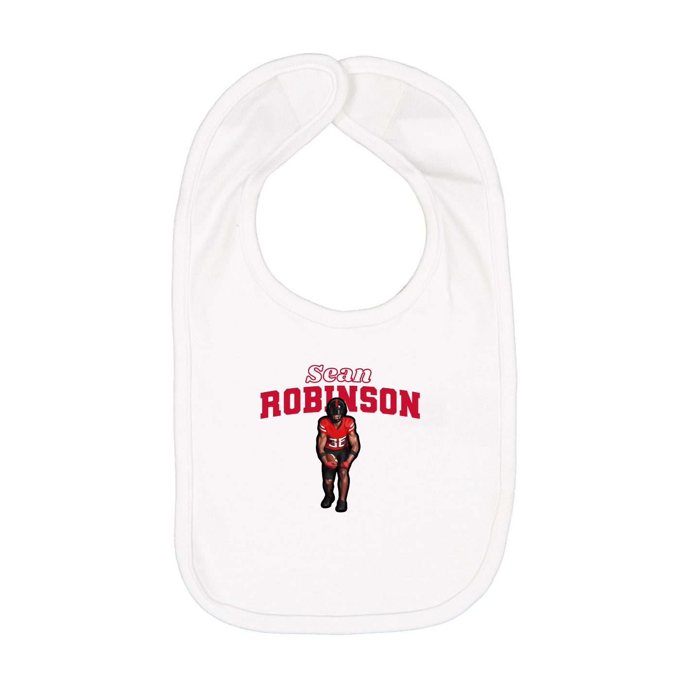Infant Bib — Name Arch in White