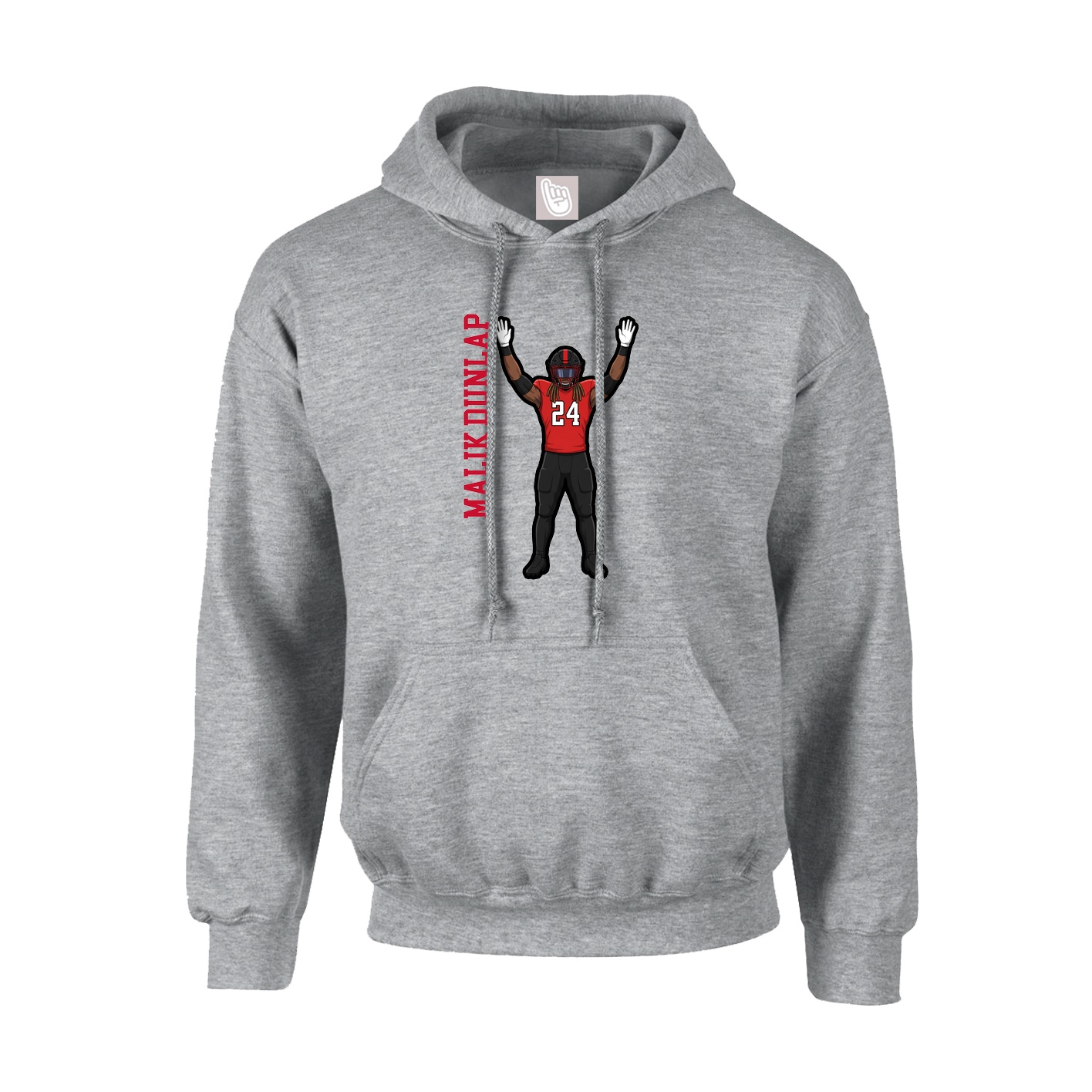 Hoodie — Name Vertical in Grey