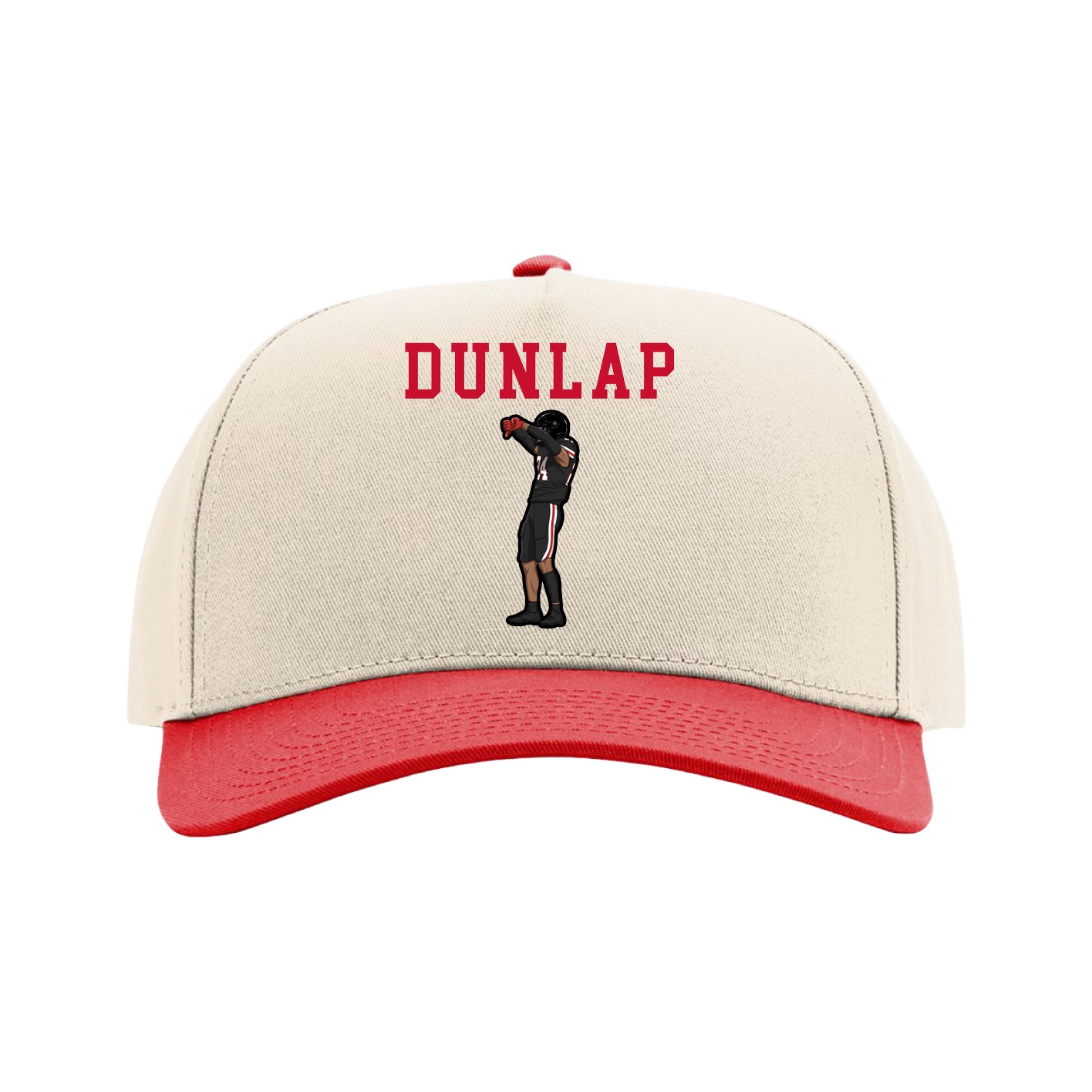Full Fabric Five-Panel Champ Cap — Shirsey in Cream/Red