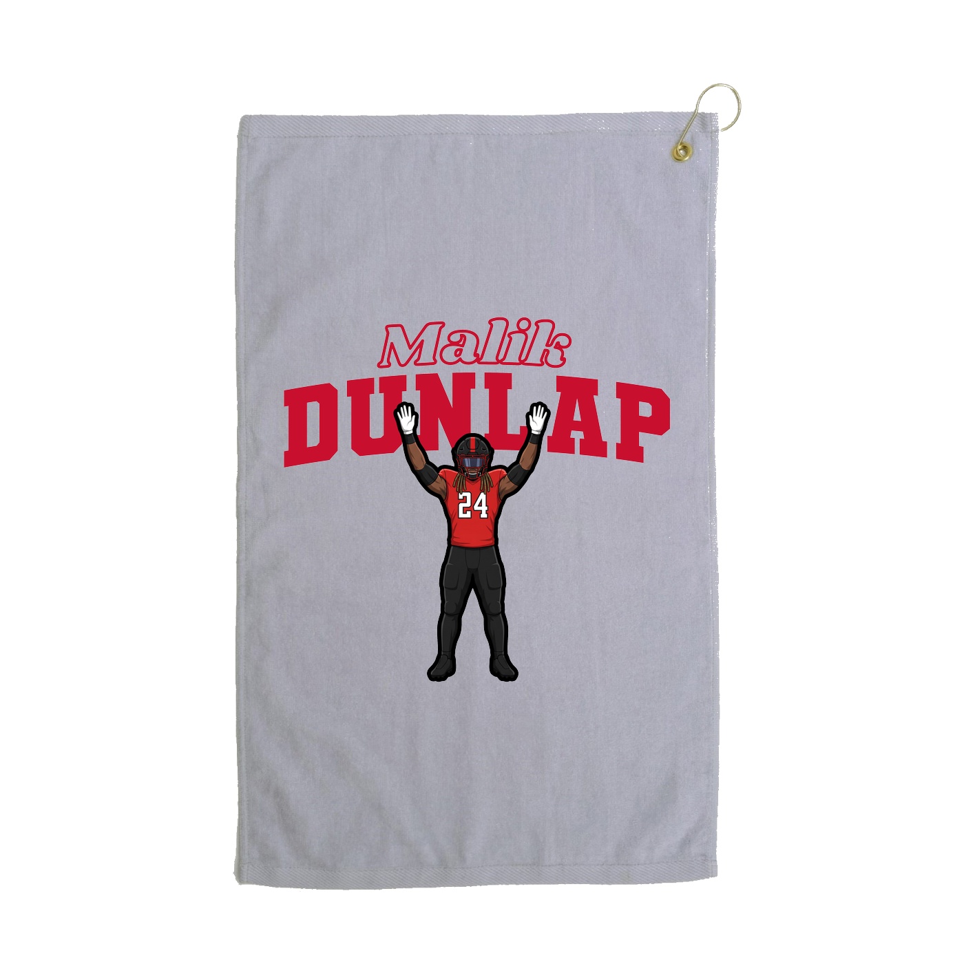 Golf Towel — Name Arch in Grey