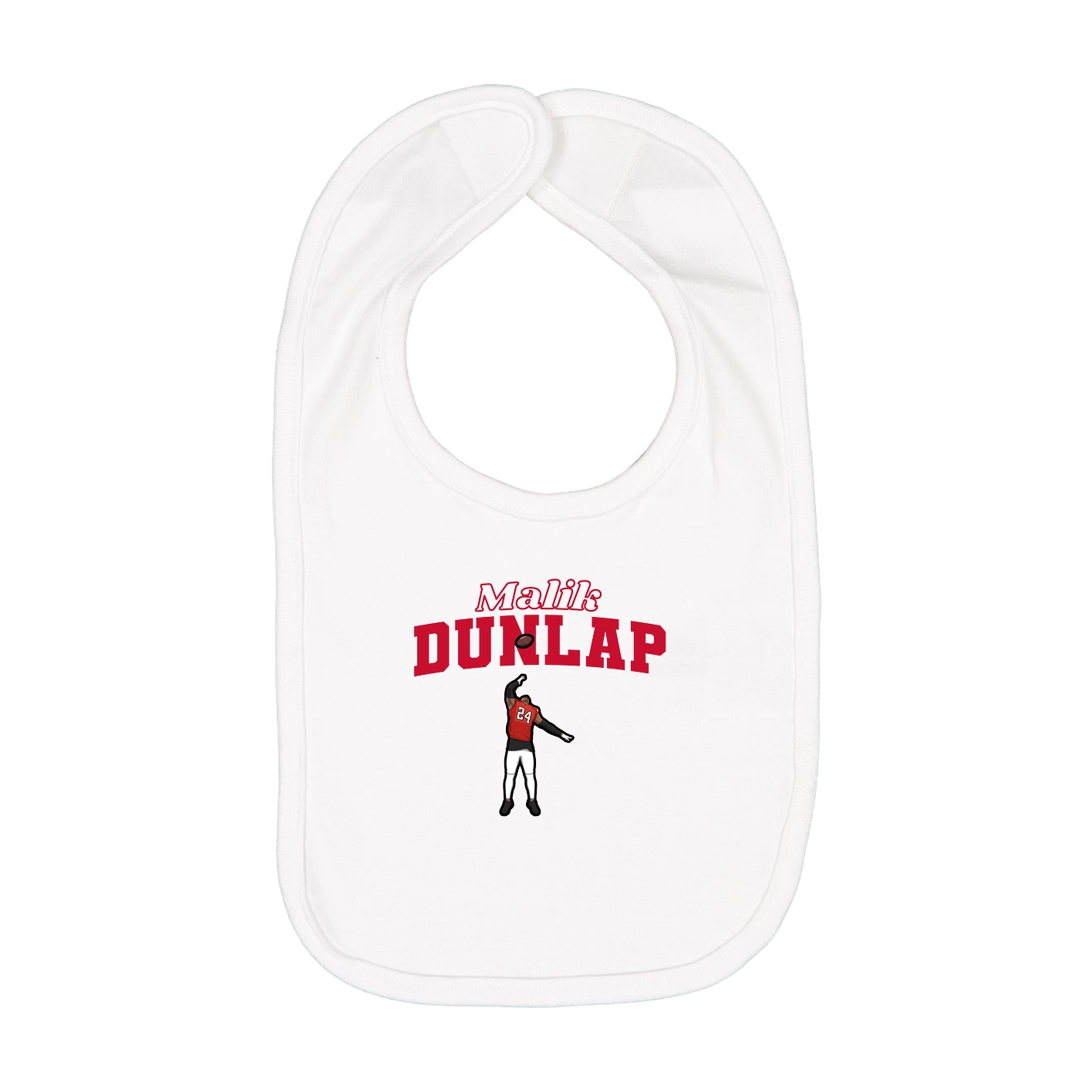 Infant Bib — Name Arch in White