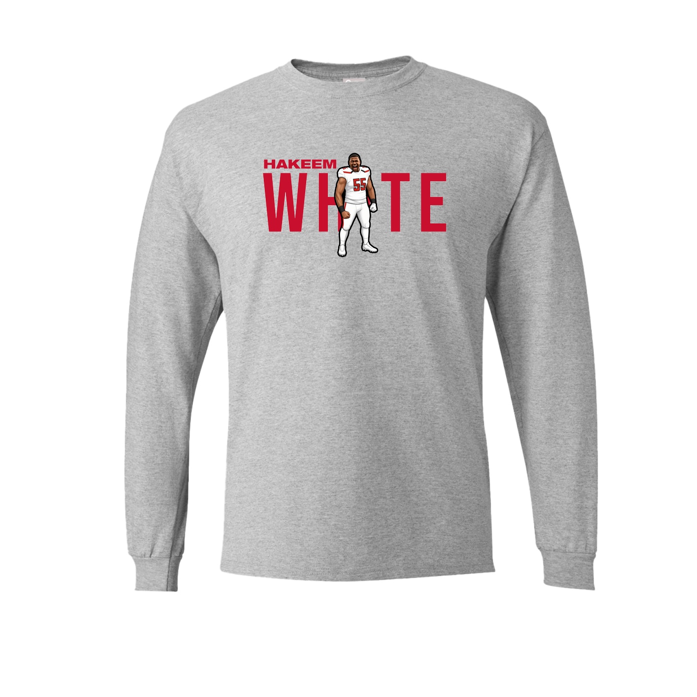 Long Sleeve Tee — Player Name in Grey