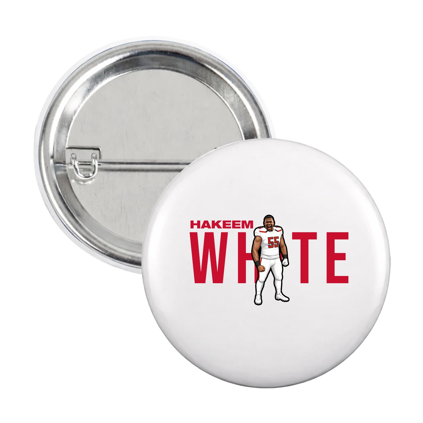 Game Day Button — Player Name in White