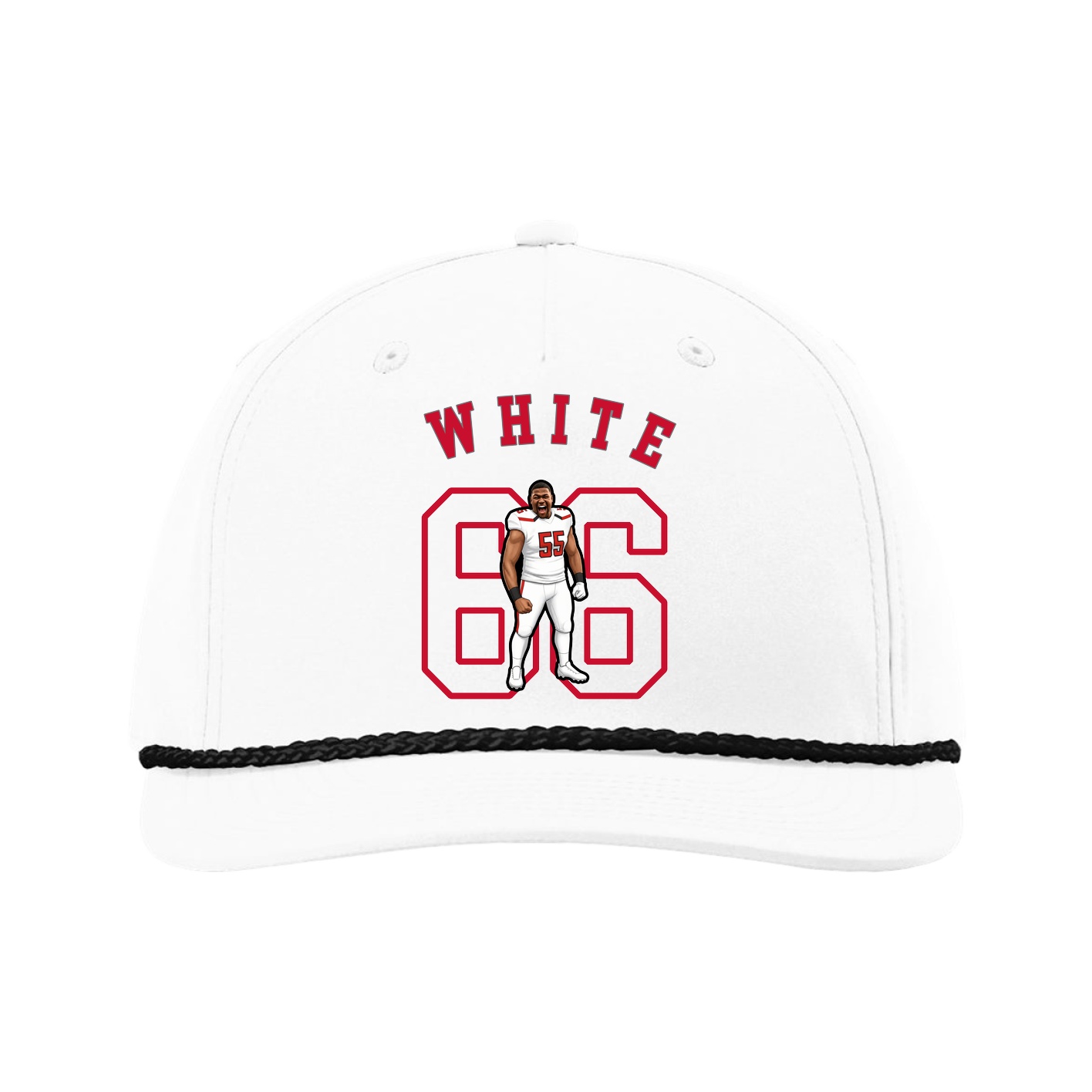 Five-Panel Classic Rope Cap — Shirsey Arch in White