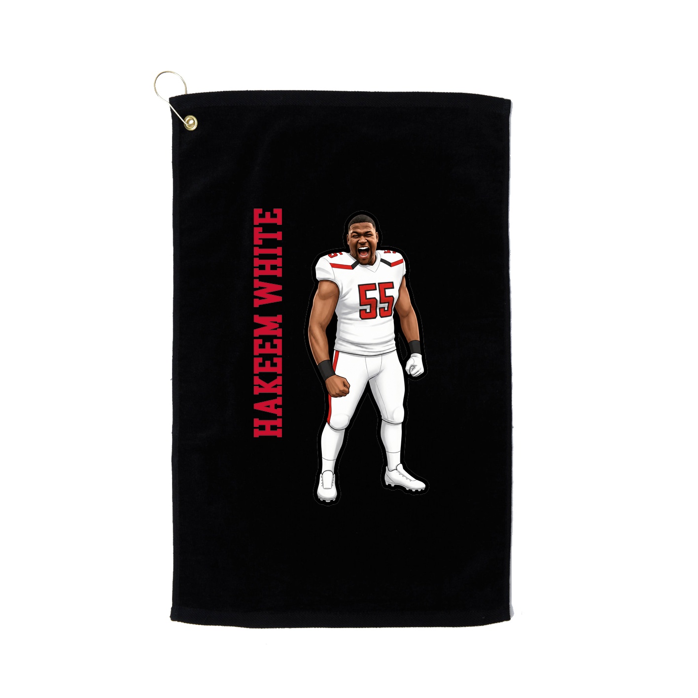 Golf Towel — Name Vertical in Black