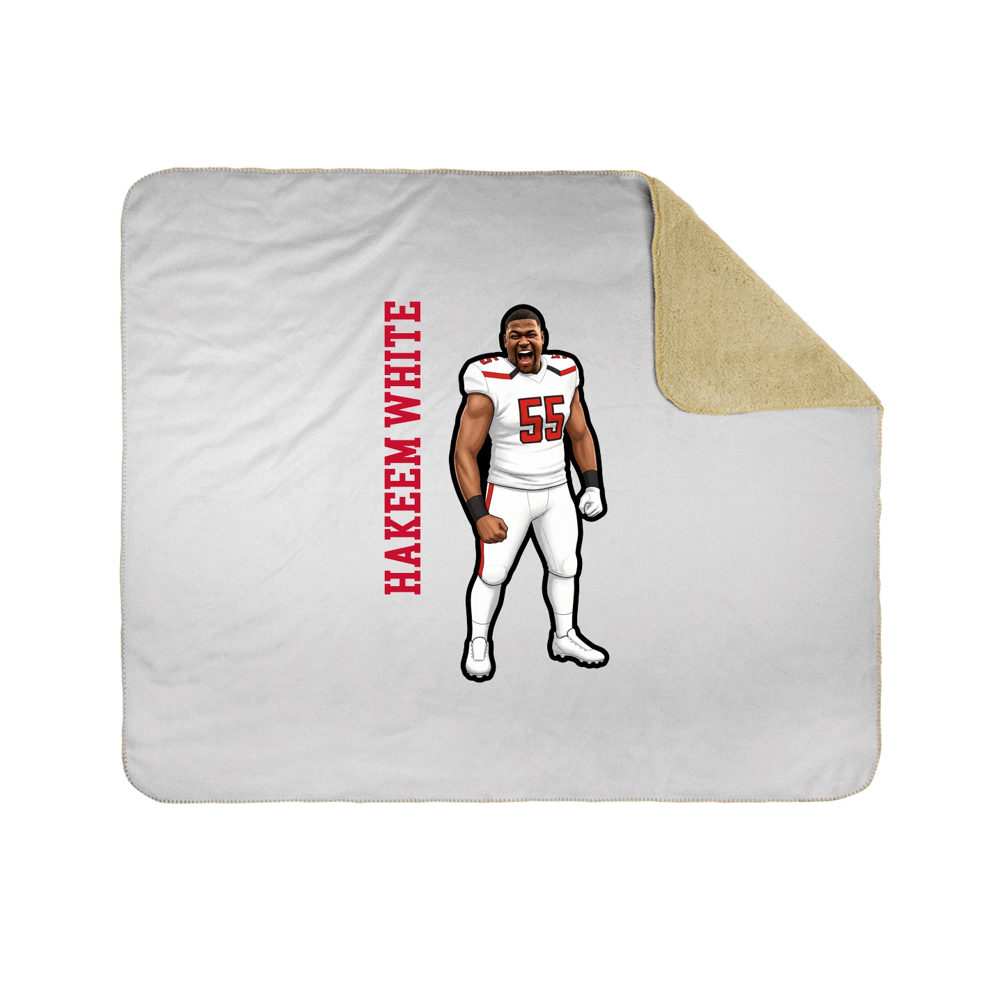 Throw Blanket — Name Vertical in White