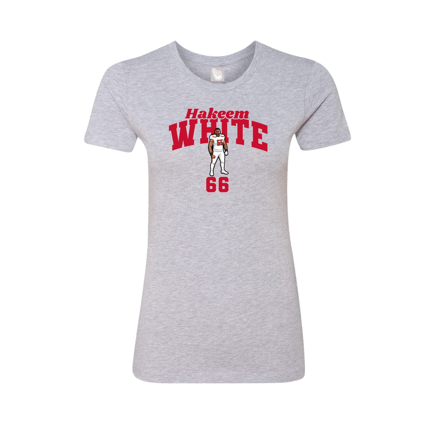 Fitted Women's Tee — Signature Arch in Grey