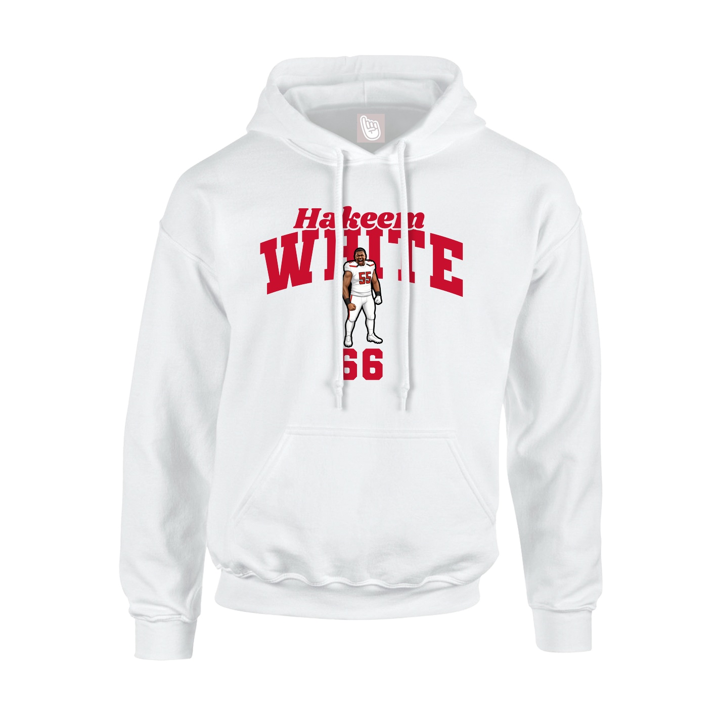 Youth Hoodie — Signature Arch in White