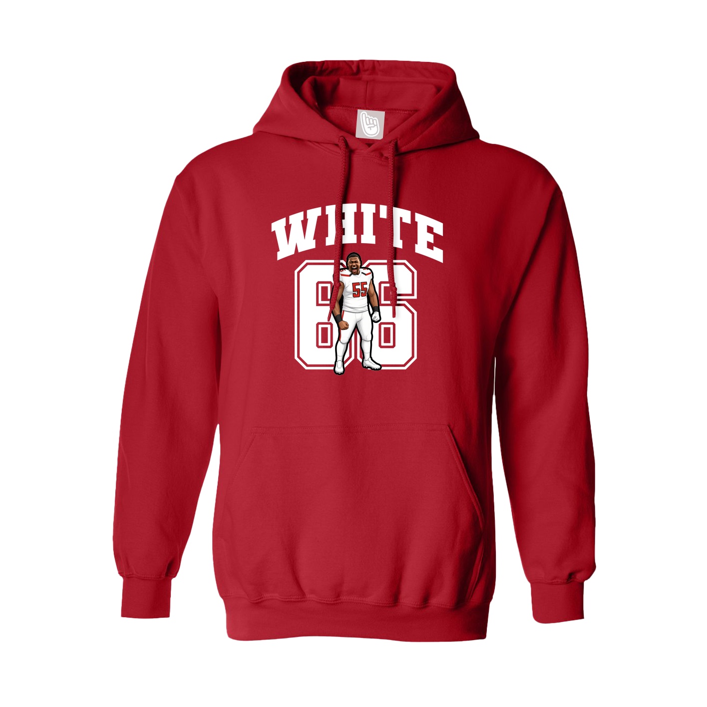 Hoodie — Number in Red