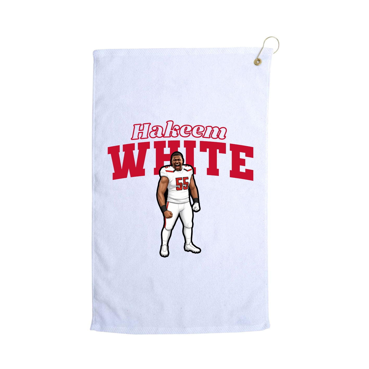 Golf Towel — Name Arch in White