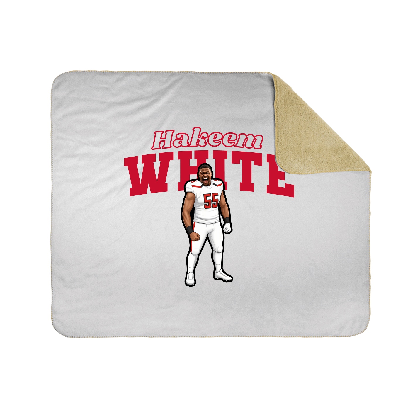 Throw Blanket — Name Arch in White