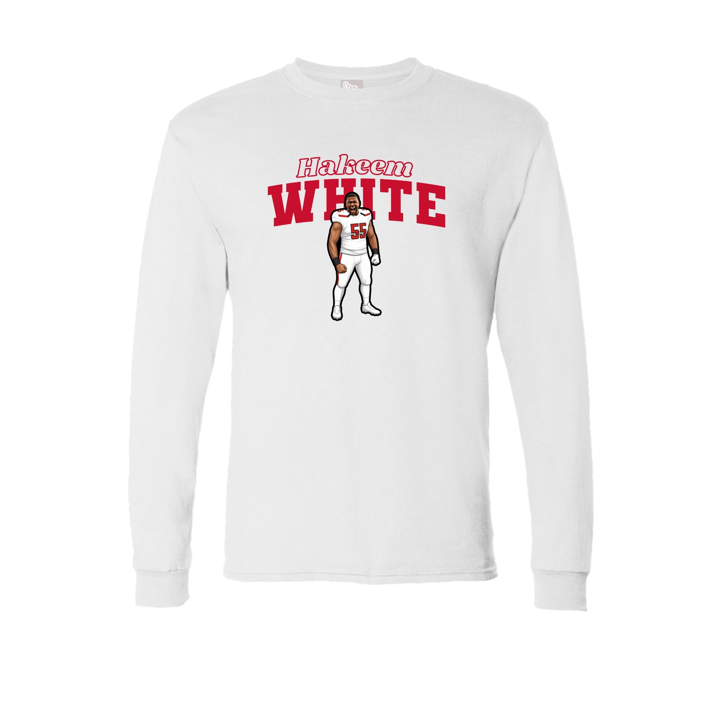 Long Sleeve Tee — Name Arch in White