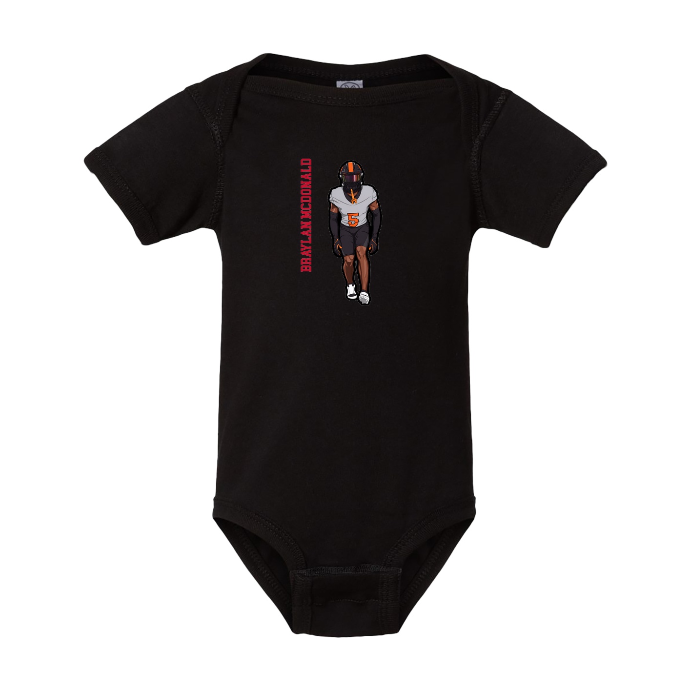 Baby Onesie — Name Vertical in Black