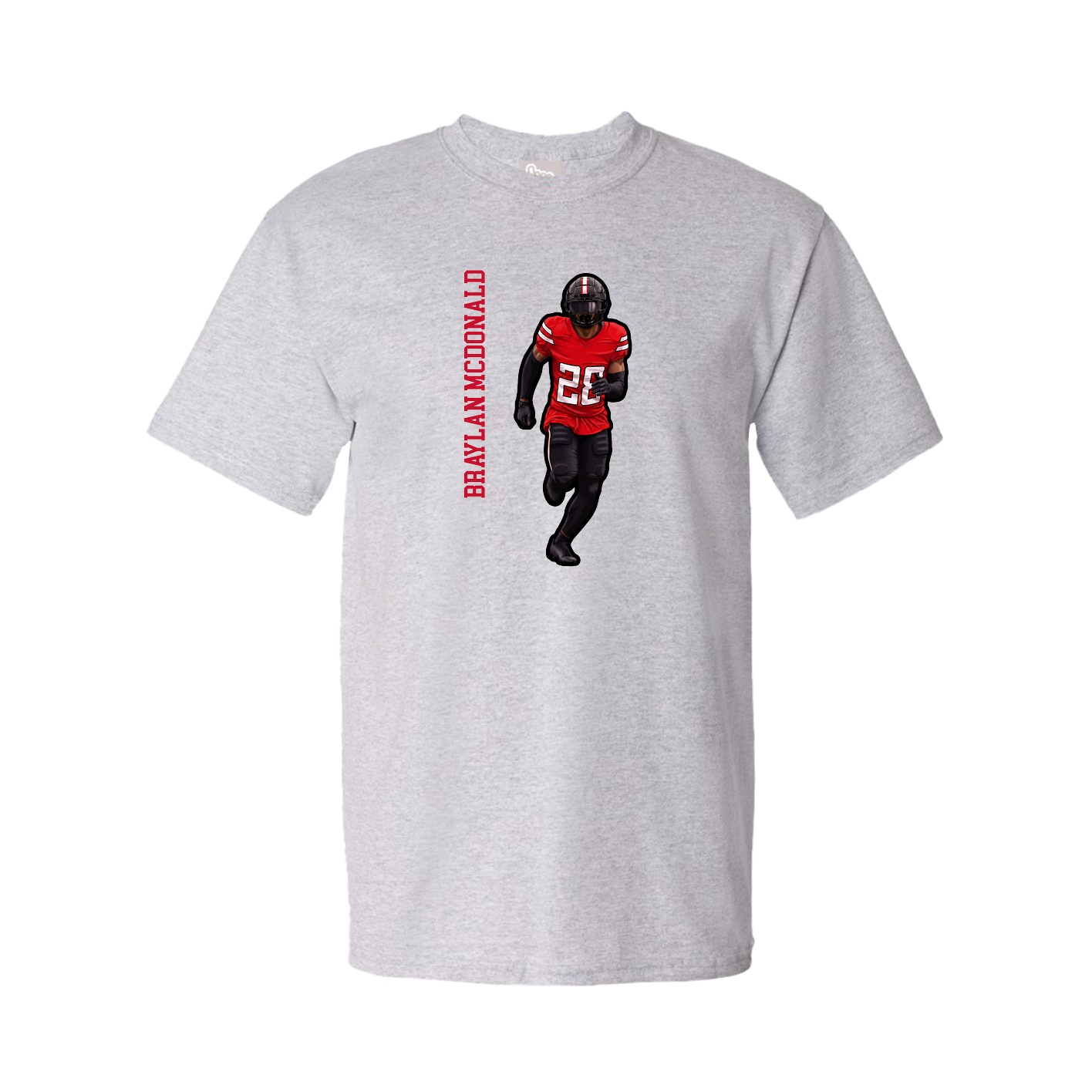 Tee — Name Vertical in Grey