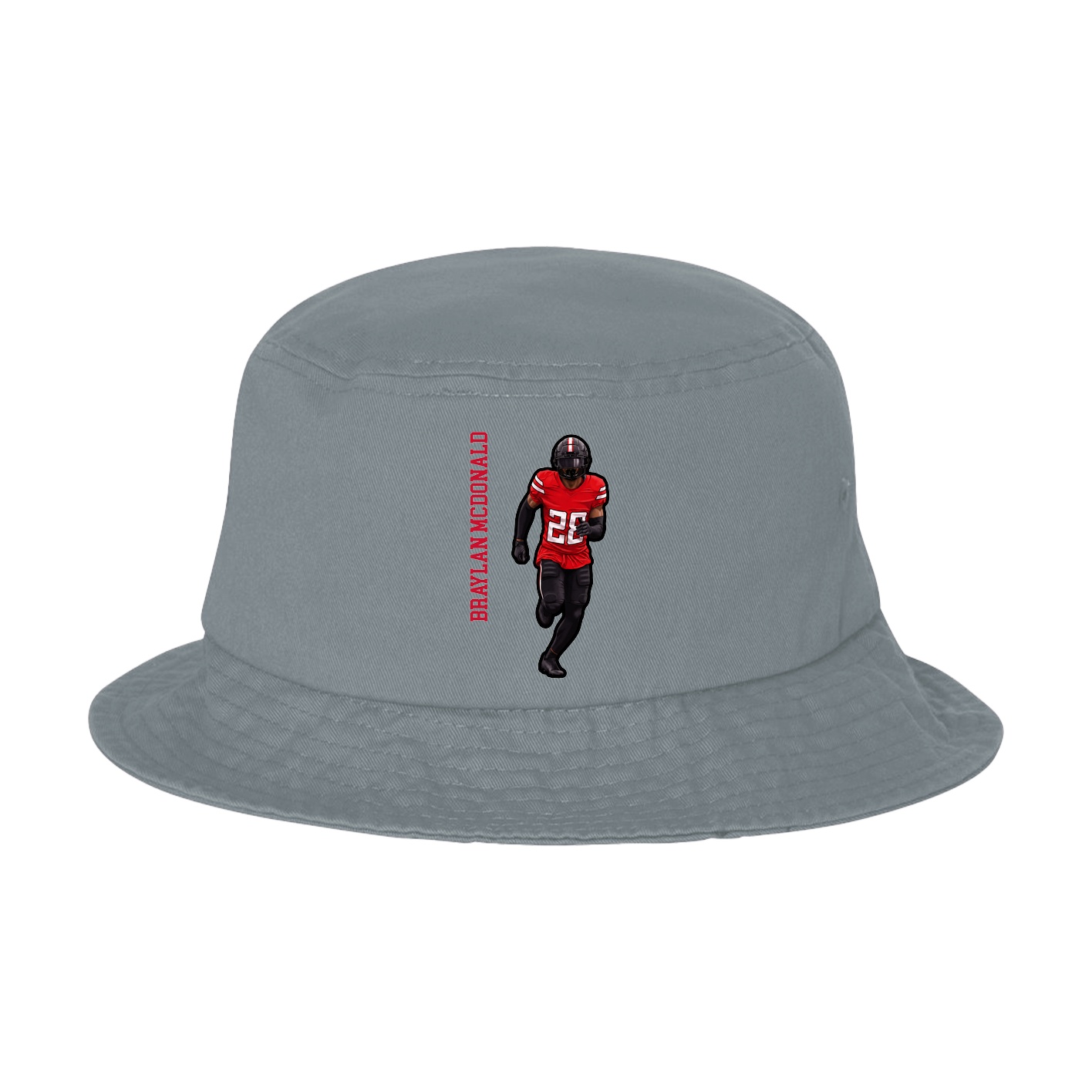 Bucket Cap — Name Vertical in Grey
