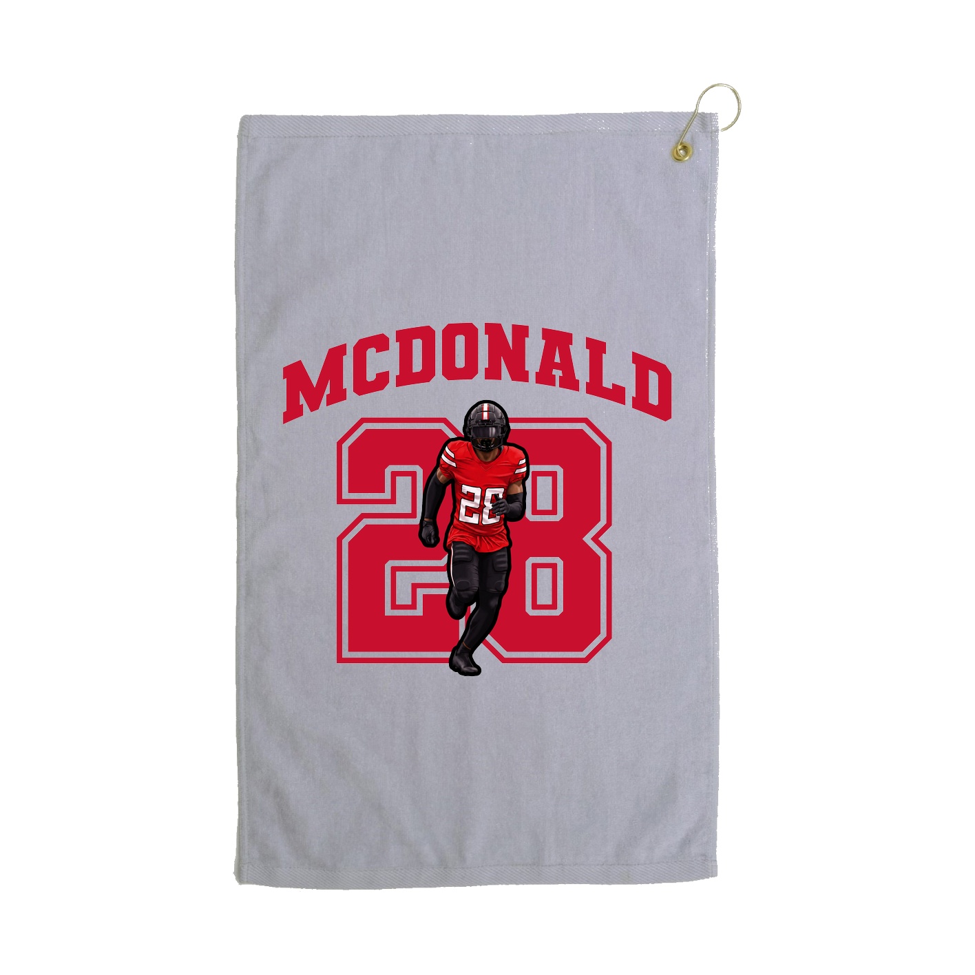 Golf Towel — Number in Grey