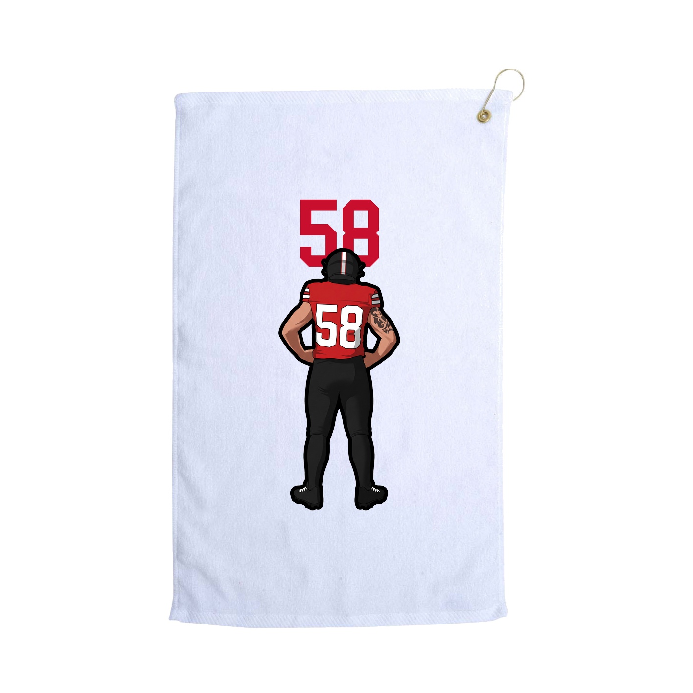 Golf Towel — Number Top in White