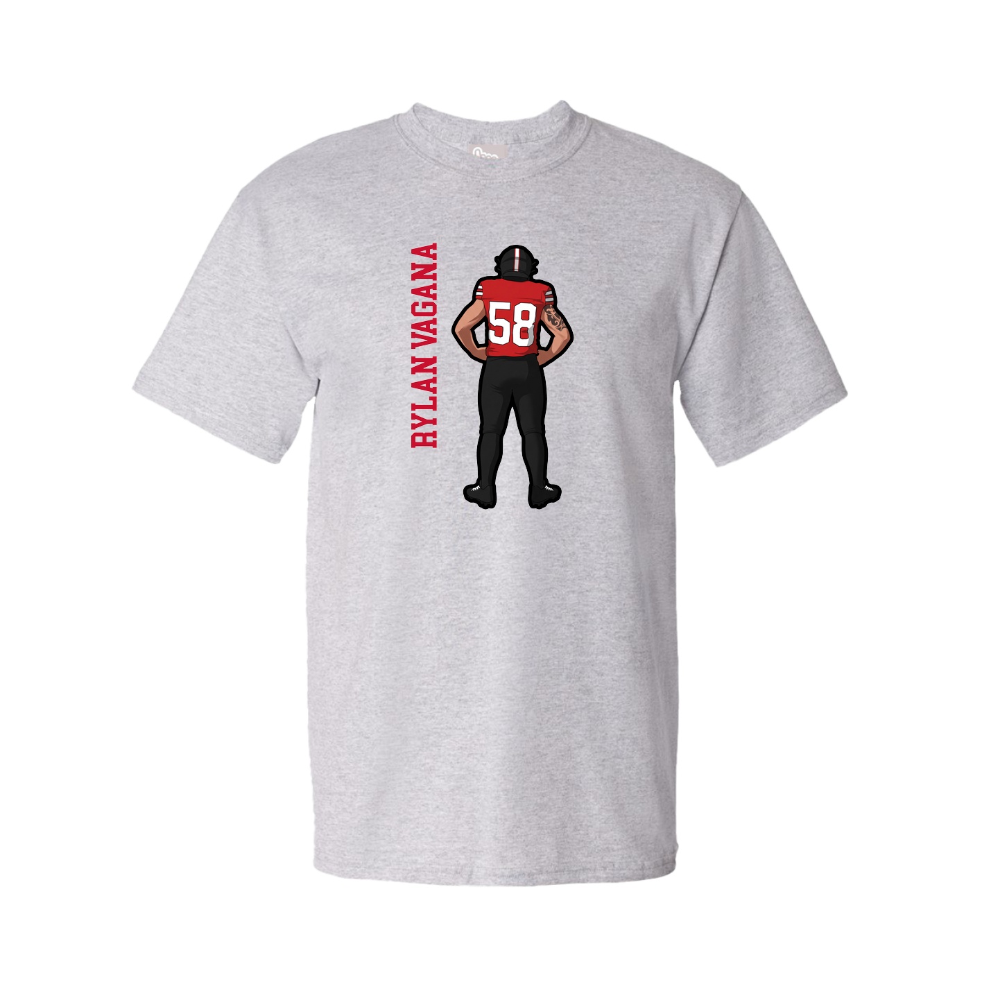 Youth Tee — Name Vertical in Grey
