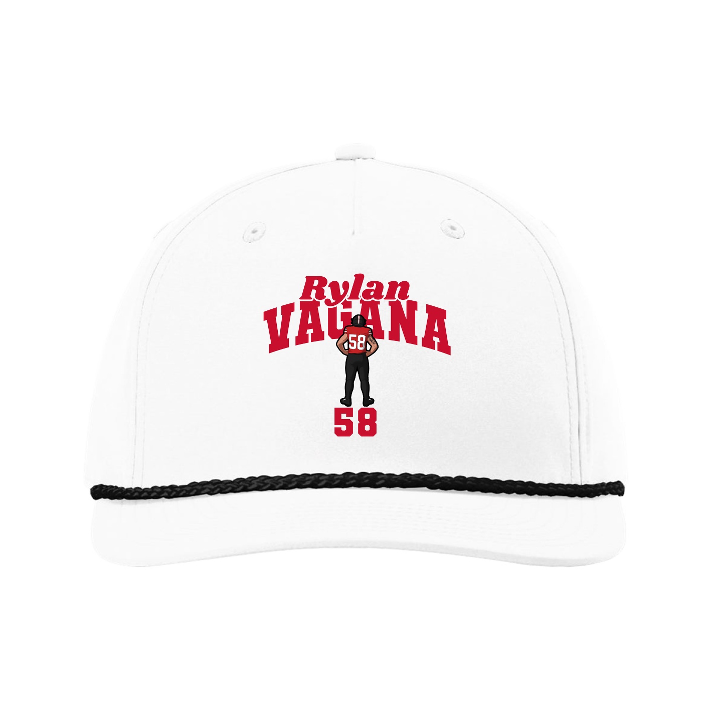 Five-Panel Classic Rope Cap — Signature Arch in White
