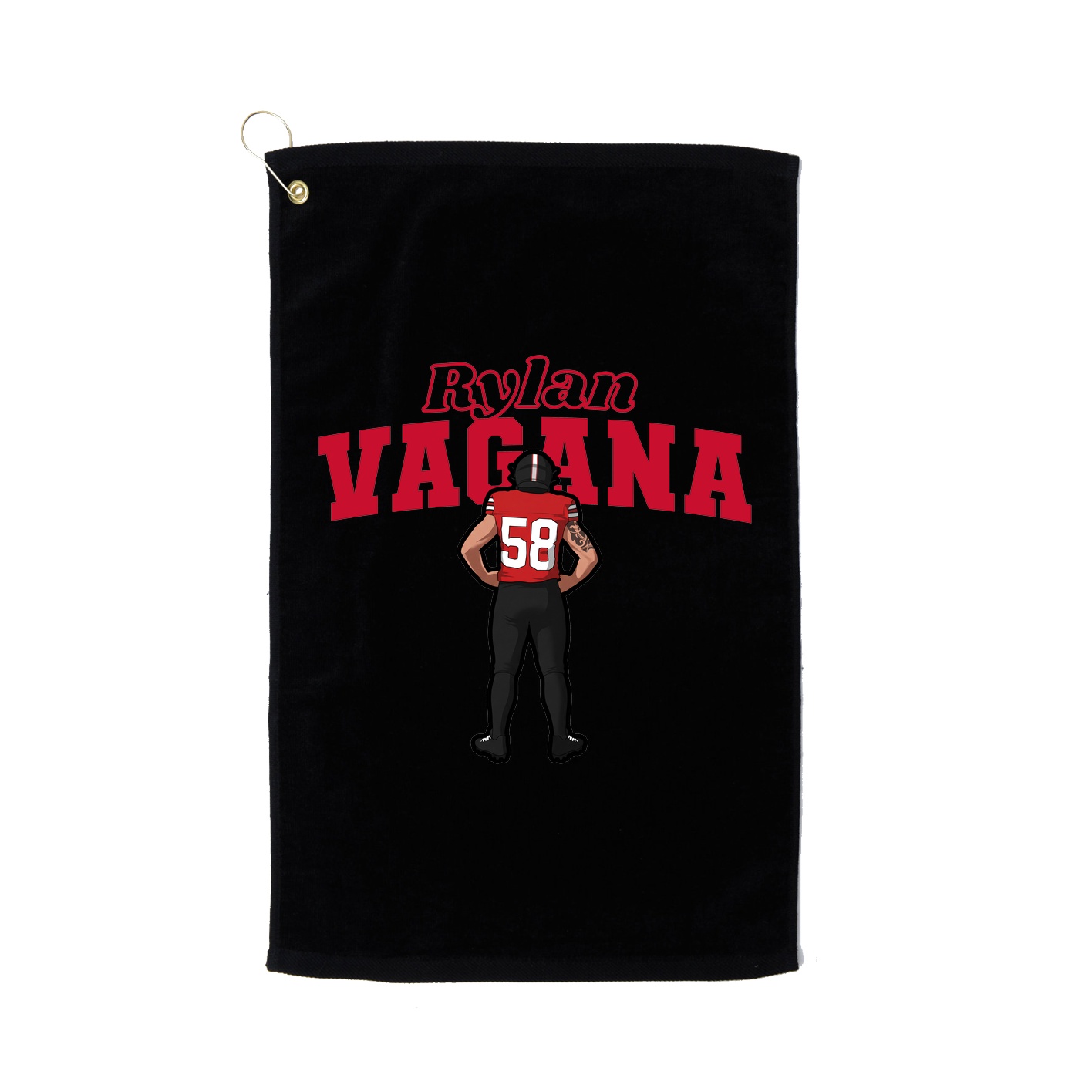 Golf Towel — Name Arch in Black