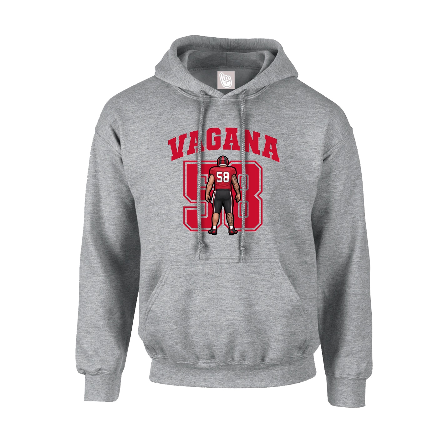 Hoodie — Number in Grey