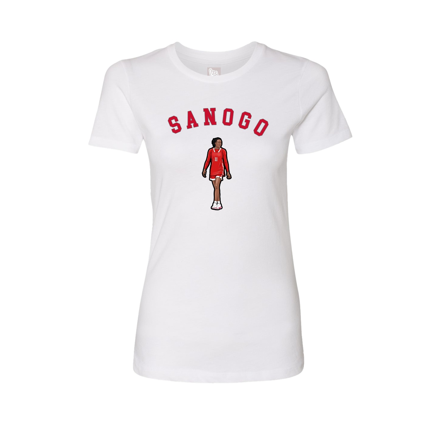 Fitted Women's Tee — Shirsey Arch in White