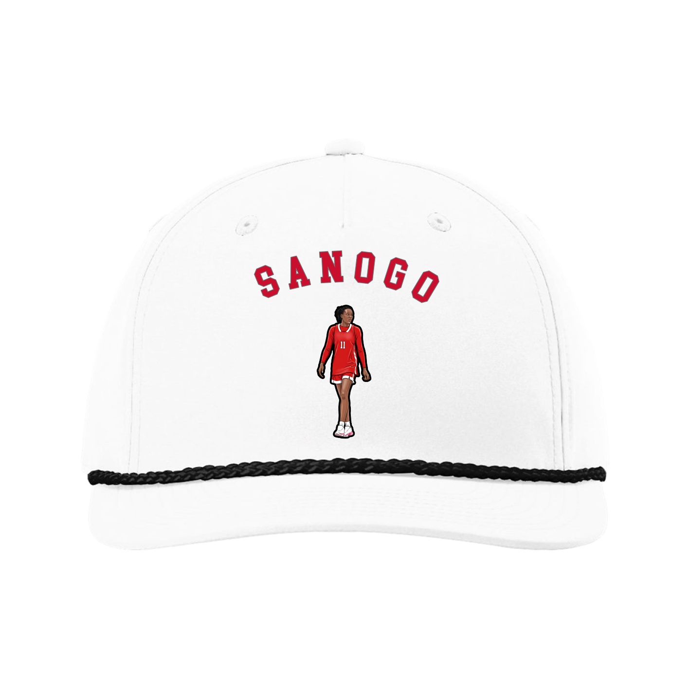 Five-Panel Classic Rope Cap — Shirsey Arch in White