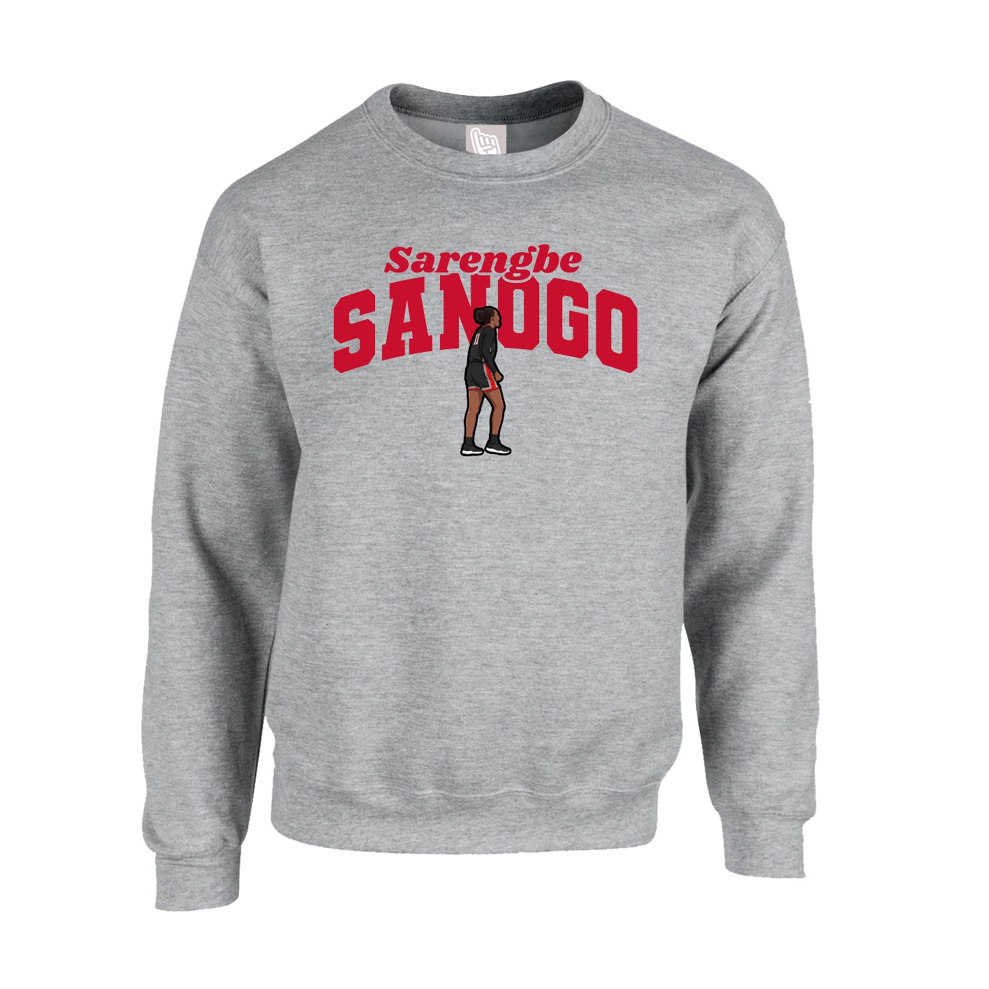 Fleece Crew — Signature Arch in Grey