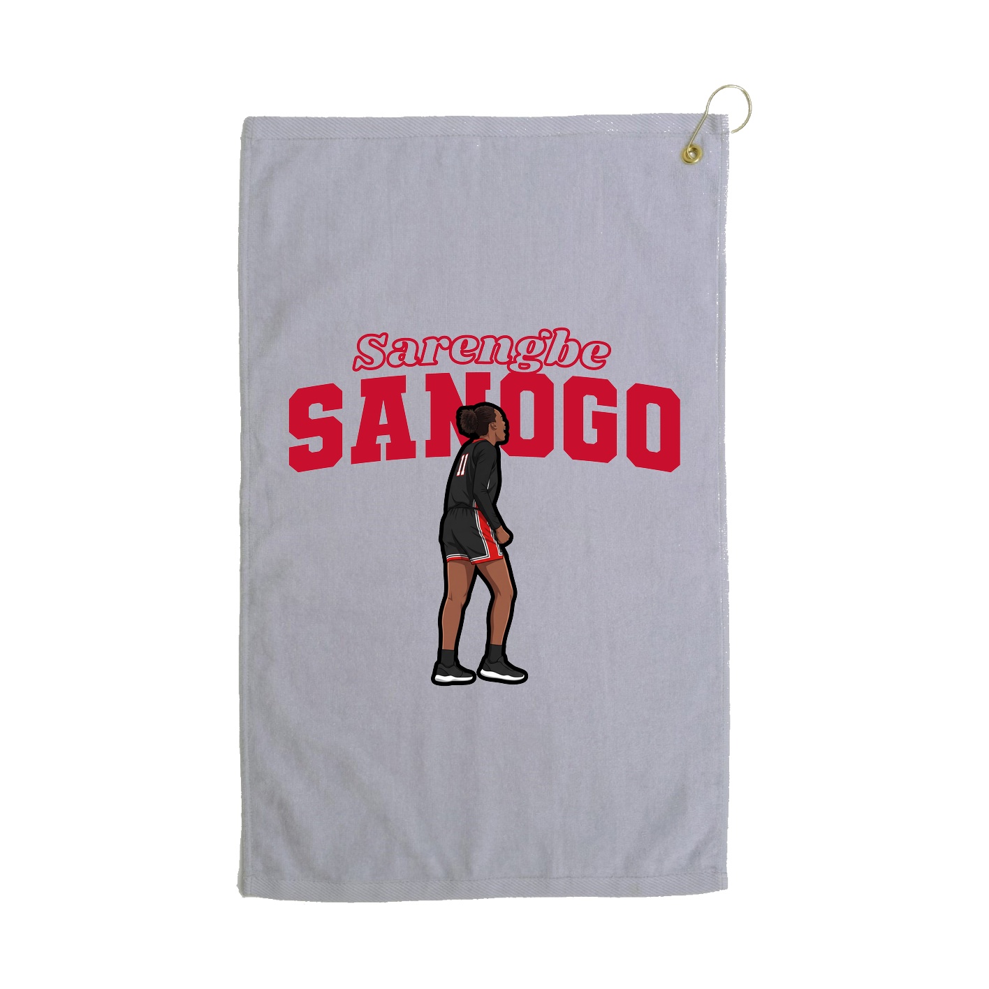 Golf Towel — Name Arch in Grey