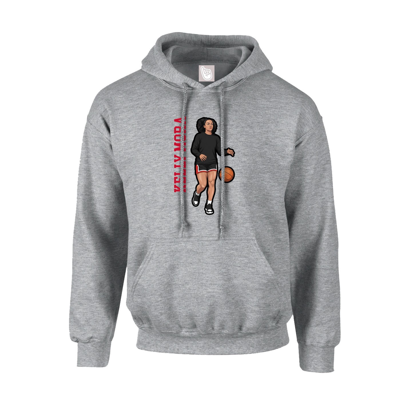 Hoodie — Name Vertical in Grey