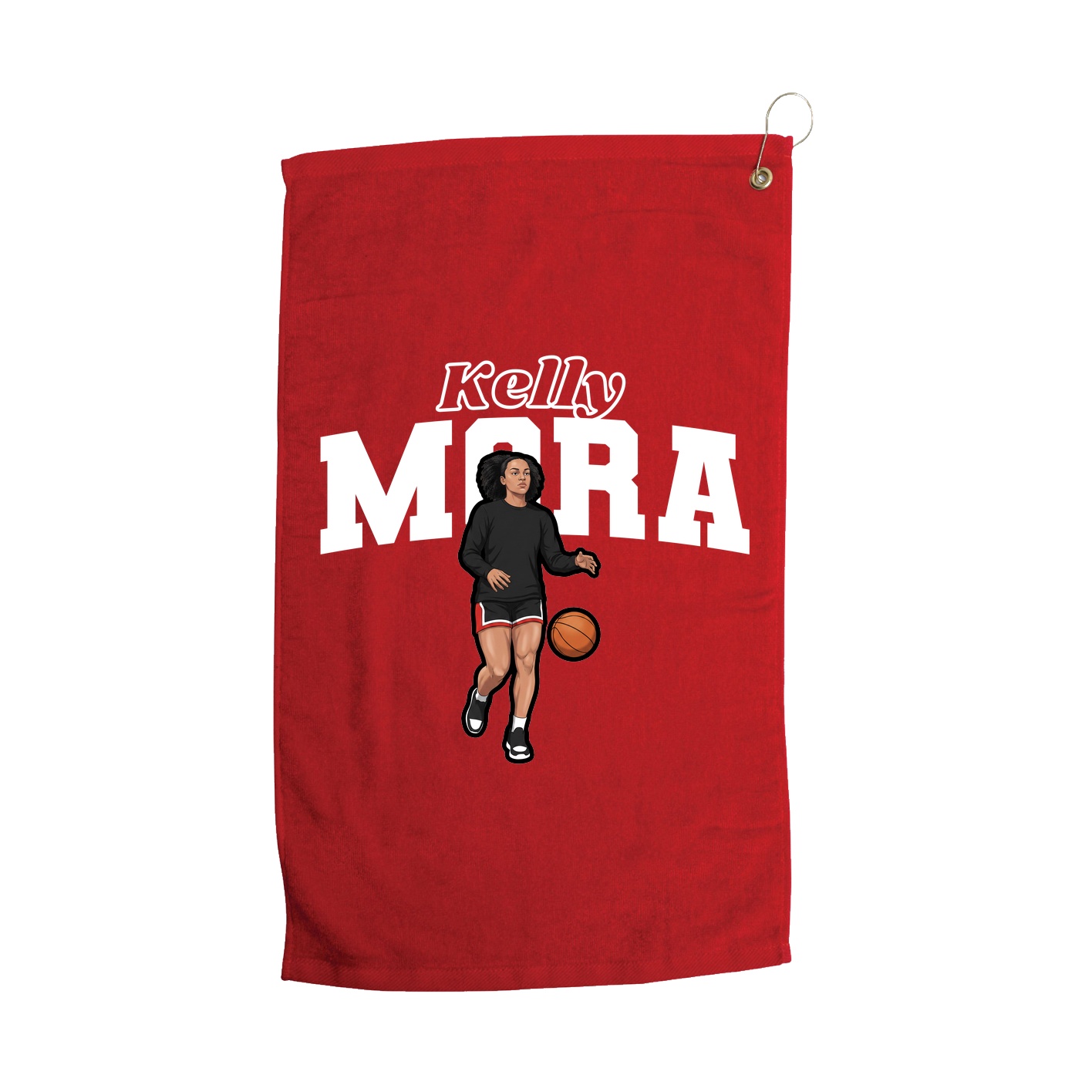 Golf Towel — Name Arch in Red