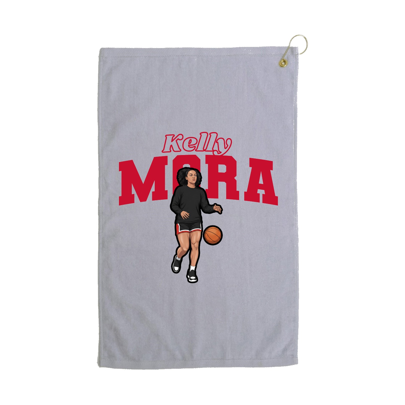 Golf Towel — Name Arch in Grey
