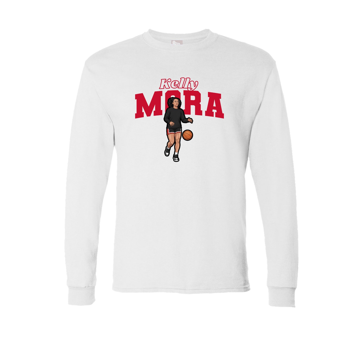 Long Sleeve Tee — Name Arch in White