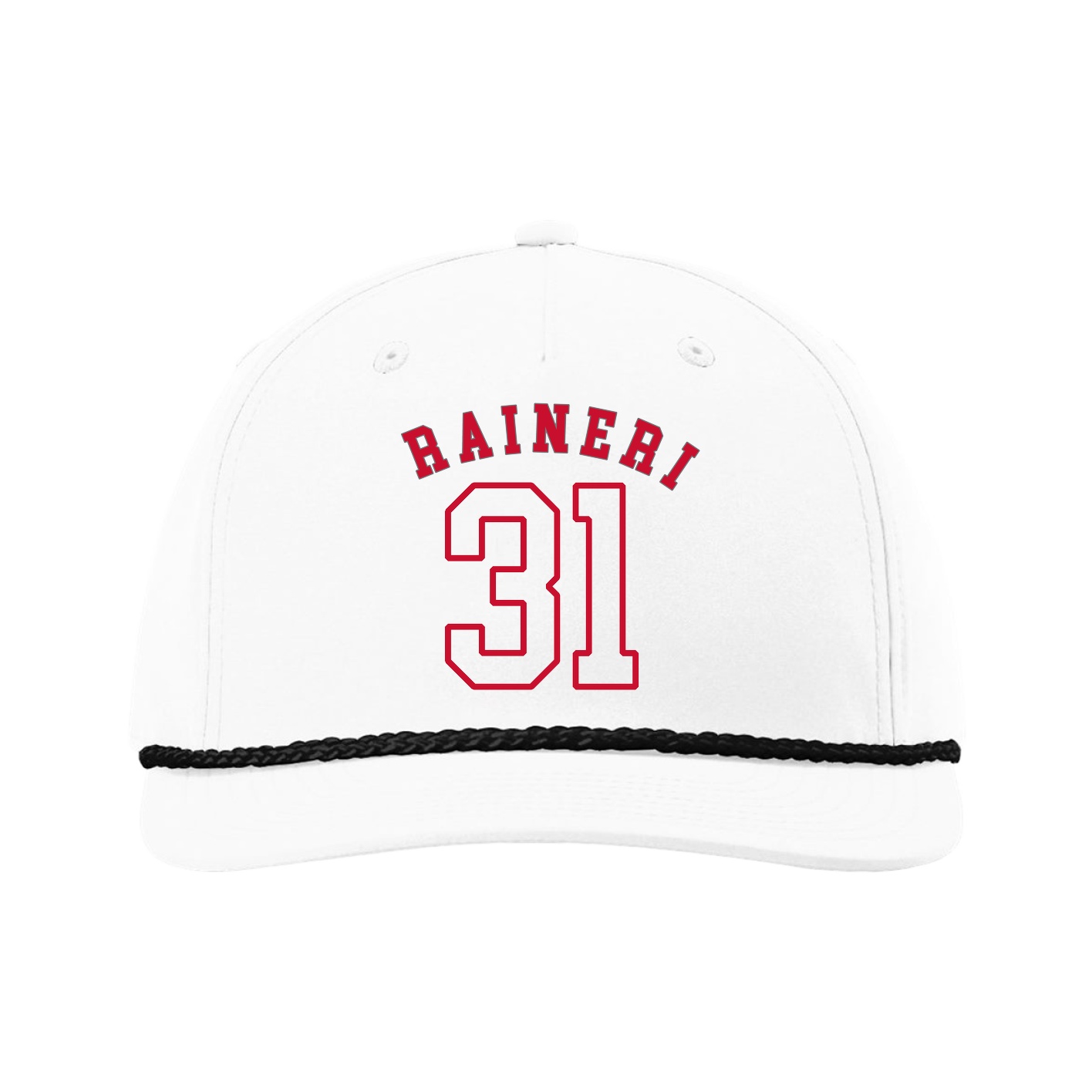 Five-Panel Classic Rope Cap — Shirsey Arch in White