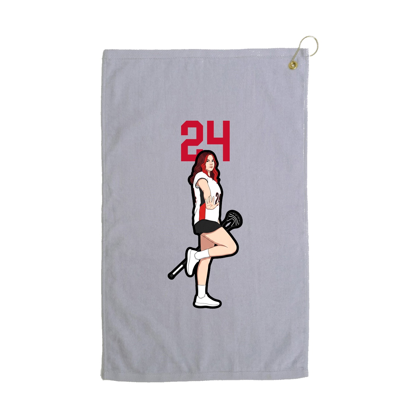 Golf Towel — Number Top in Grey