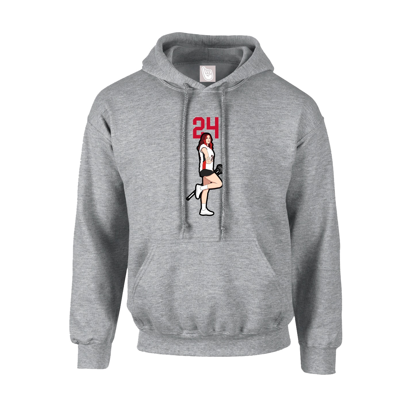 Youth Hoodie — Number Top in Grey