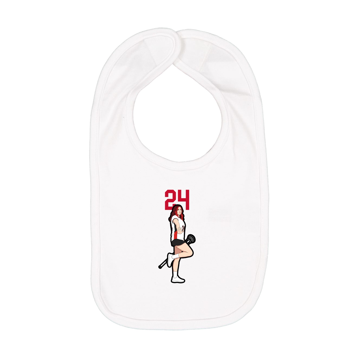 Infant Bib — Number Top in White