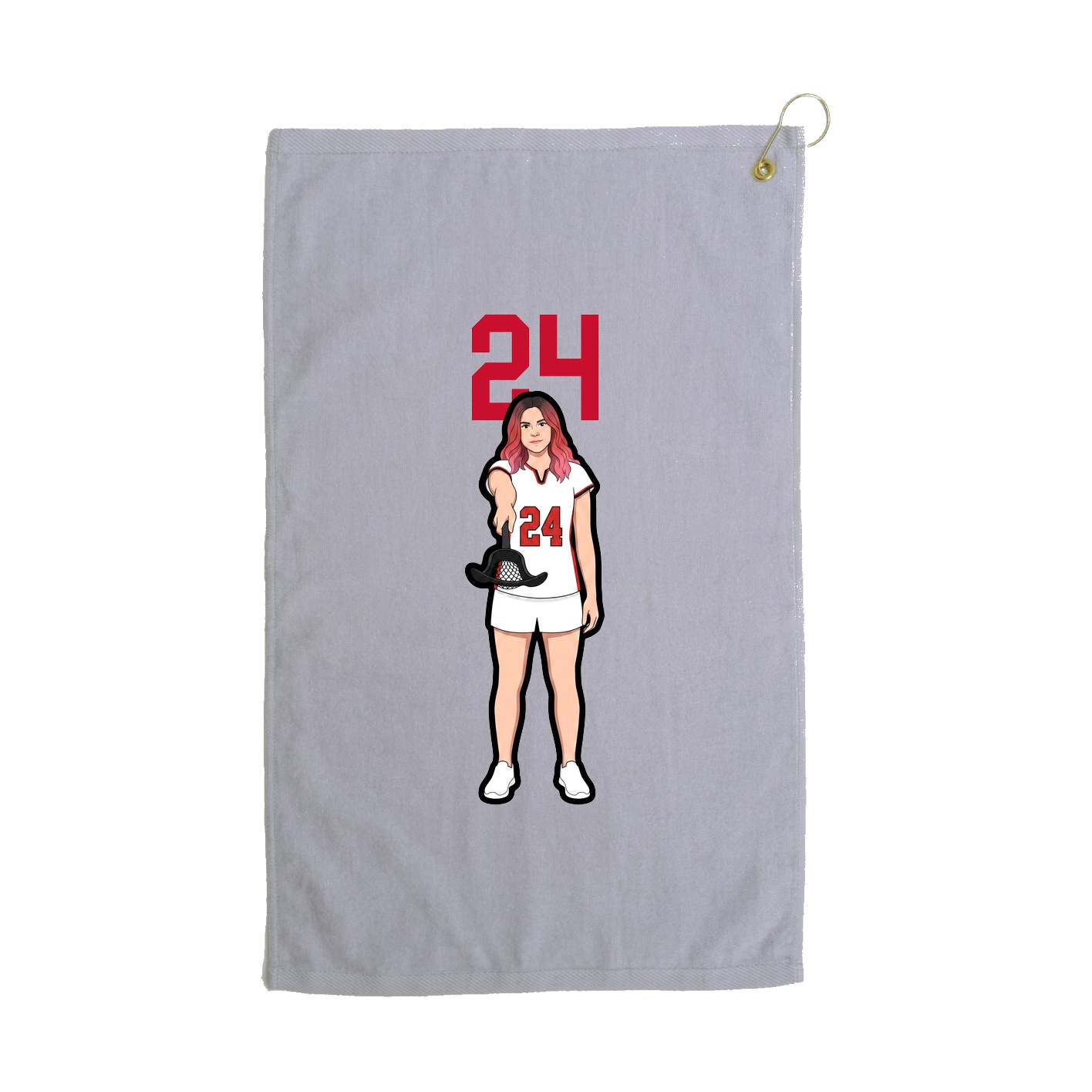 Golf Towel — Number Top in Grey