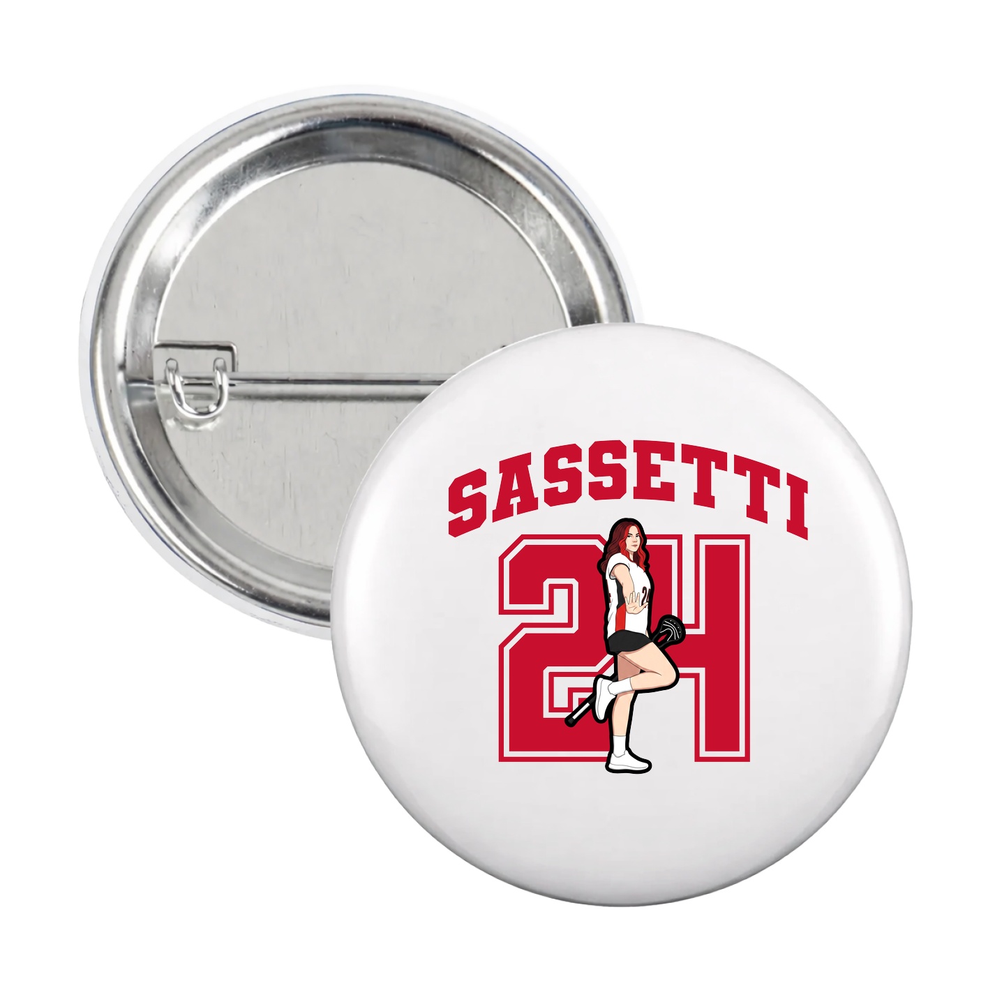 Game Day Button — Number in White