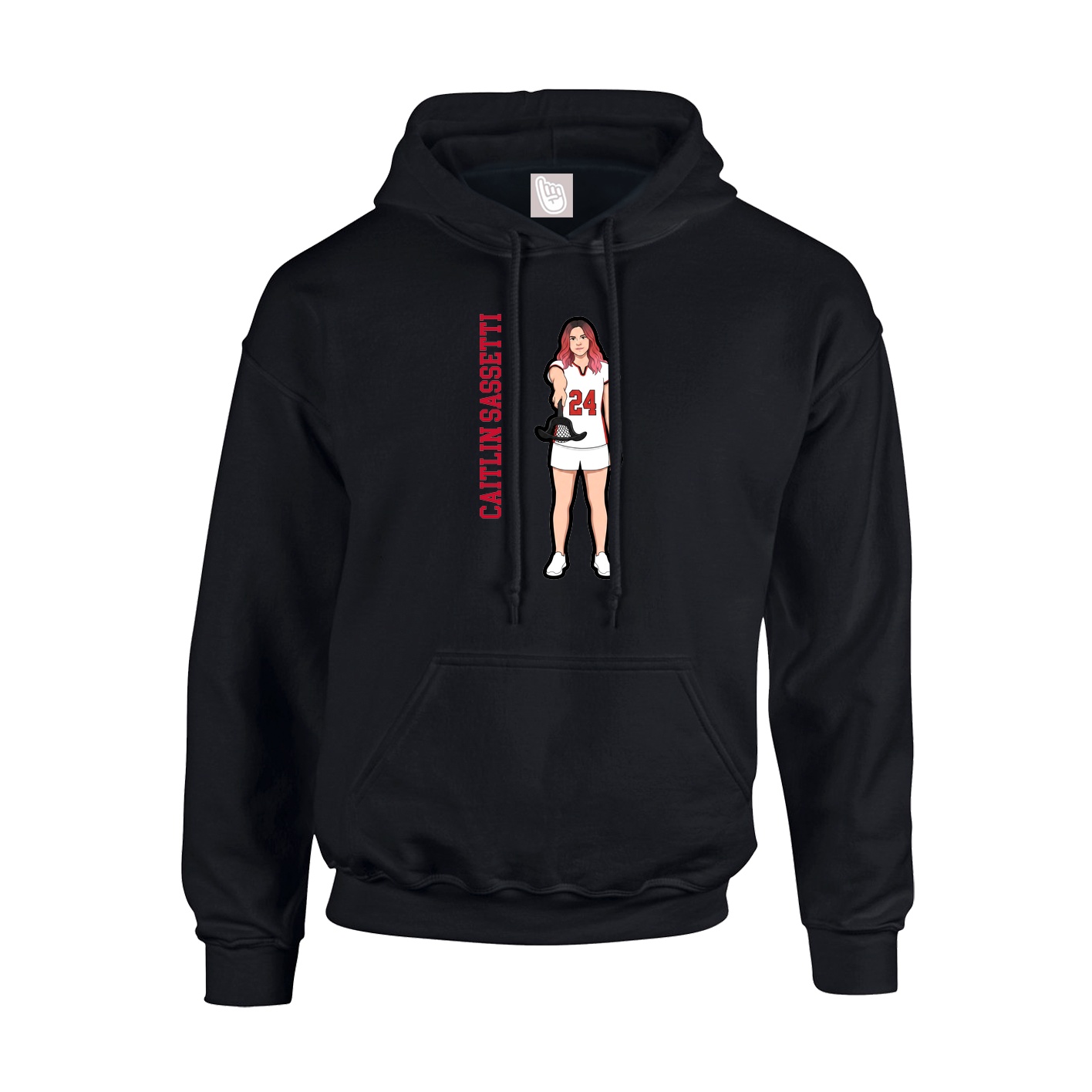 Youth Hoodie — Name Vertical in Black