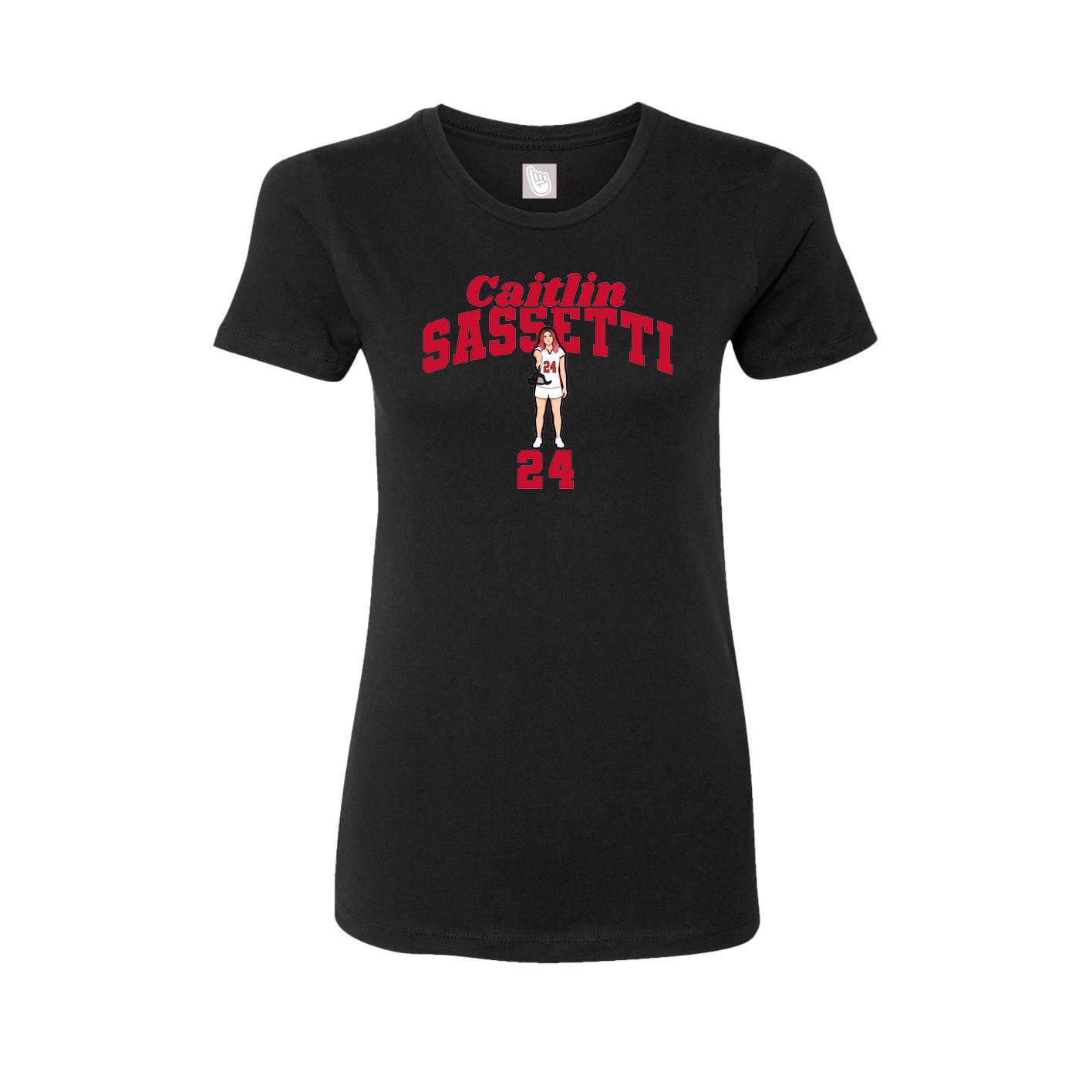 Fitted Women's Tee — Signature Arch in Black