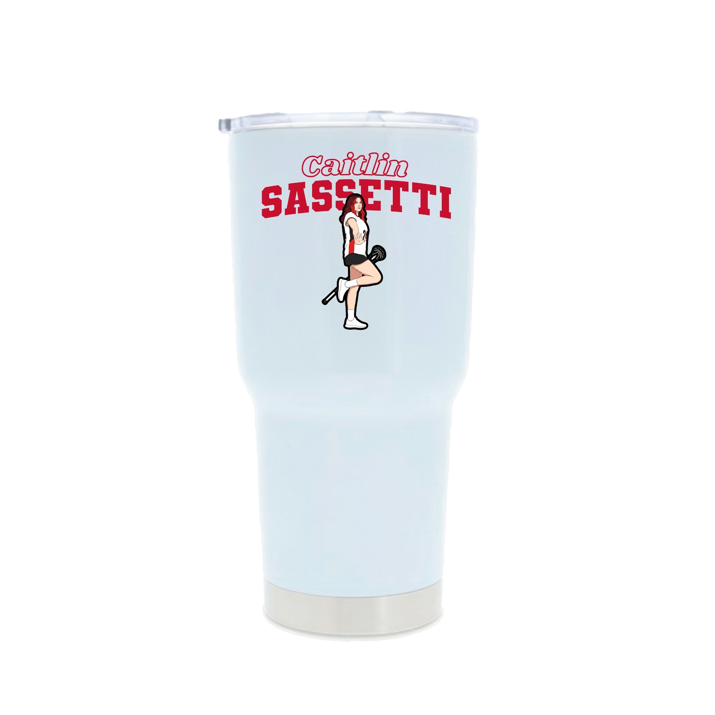 30oz Stainless Steel Tumbler — Name Arch in White