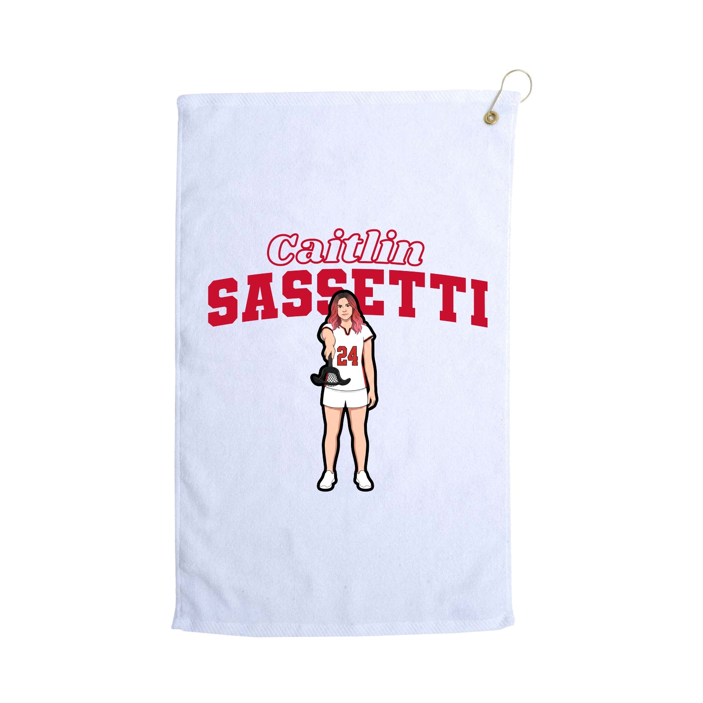 Golf Towel — Name Arch in White
