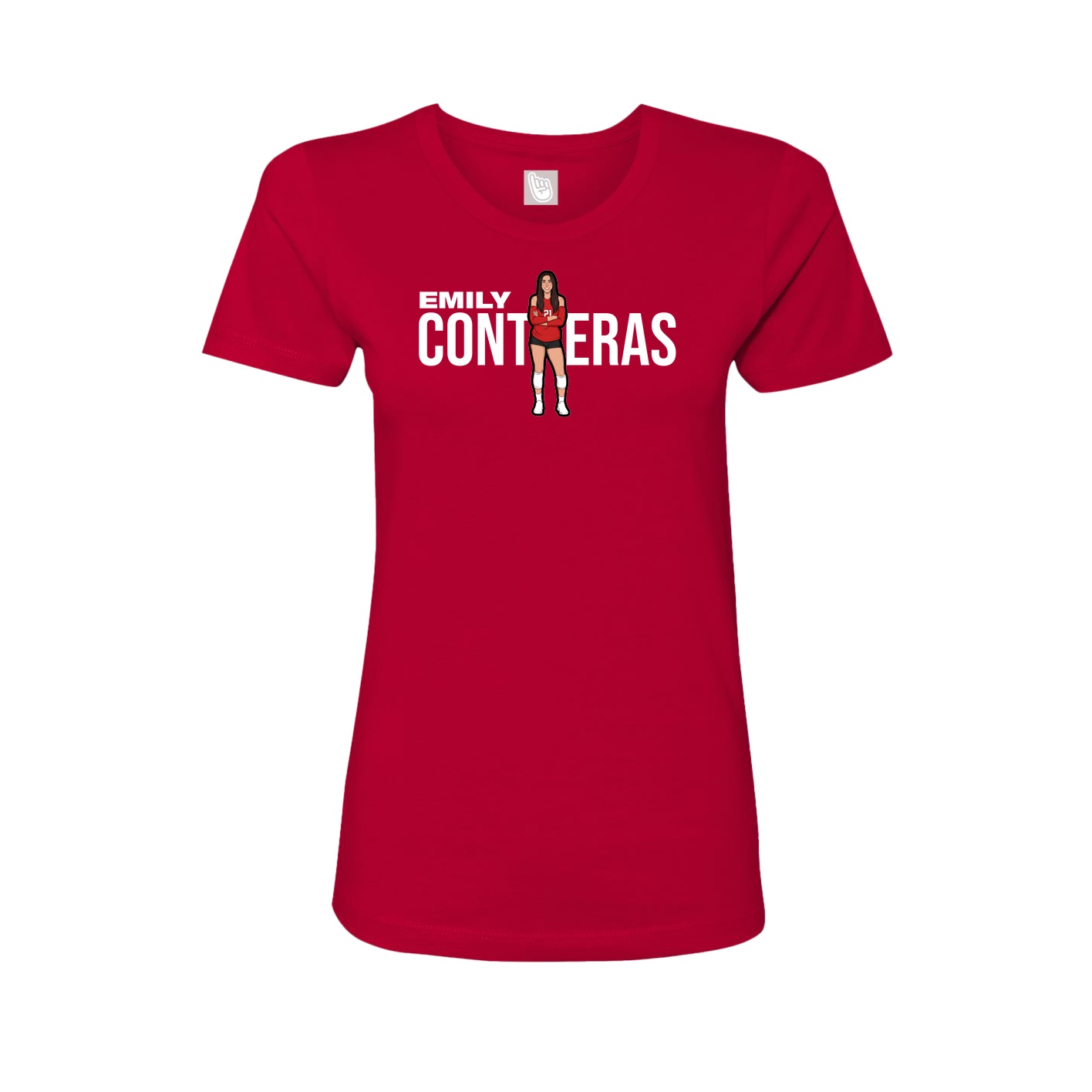 Fitted Women's Tee — Player Name in Red