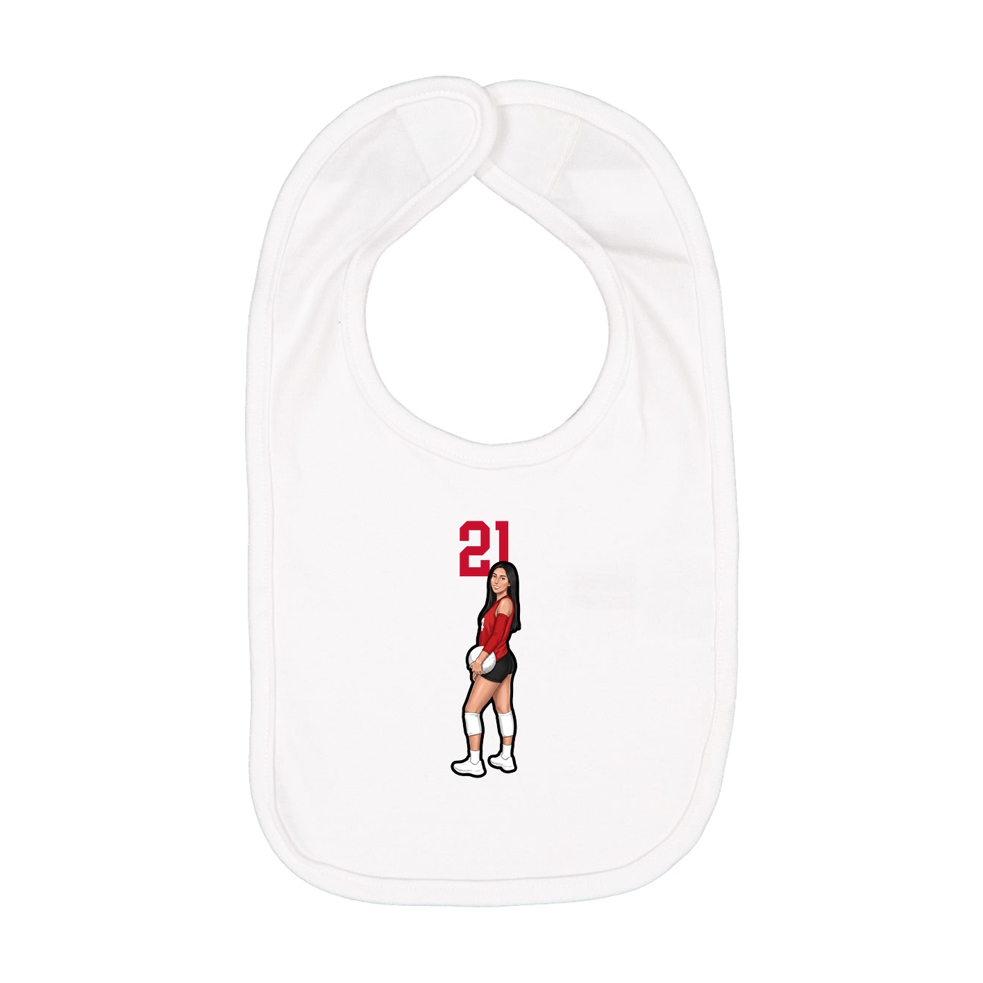 Infant Bib — Number Top in White