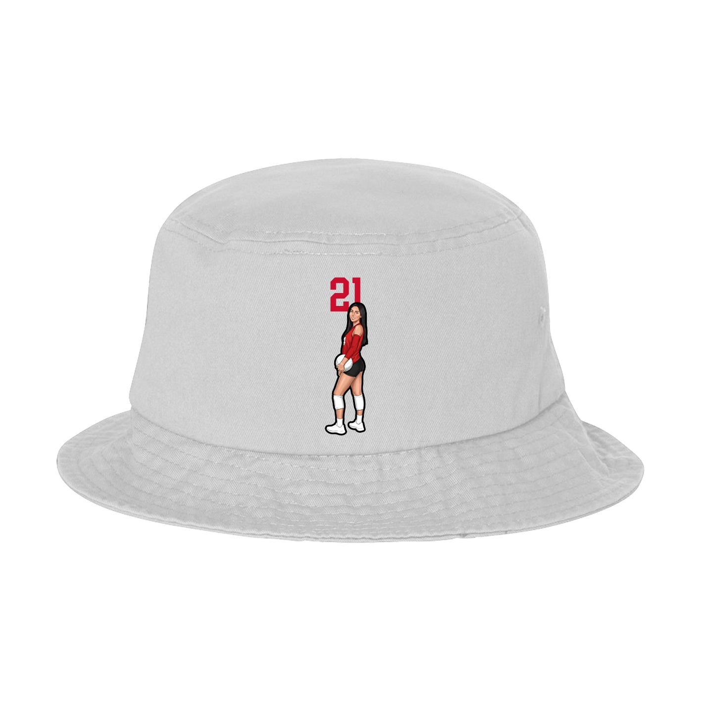 Bucket Cap — Number Top in White