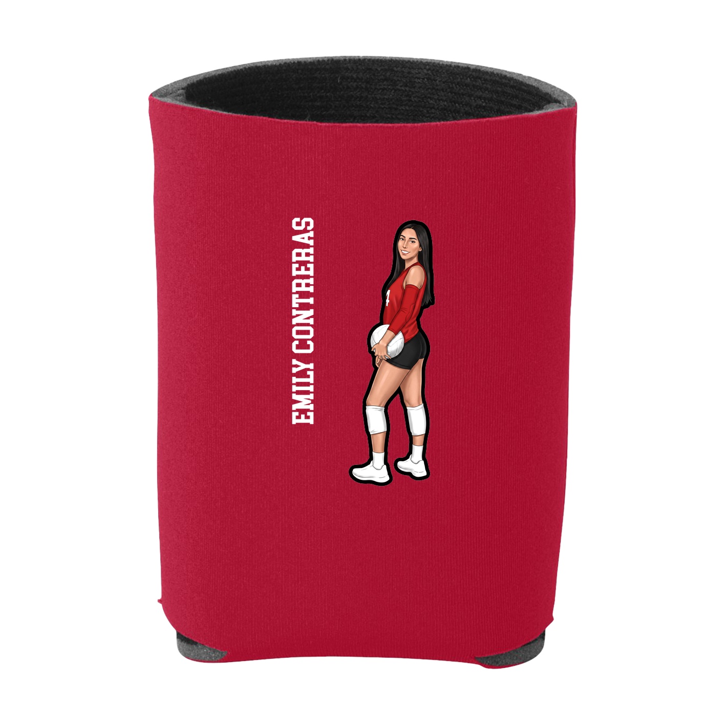 Can Holder — Name Vertical in Red