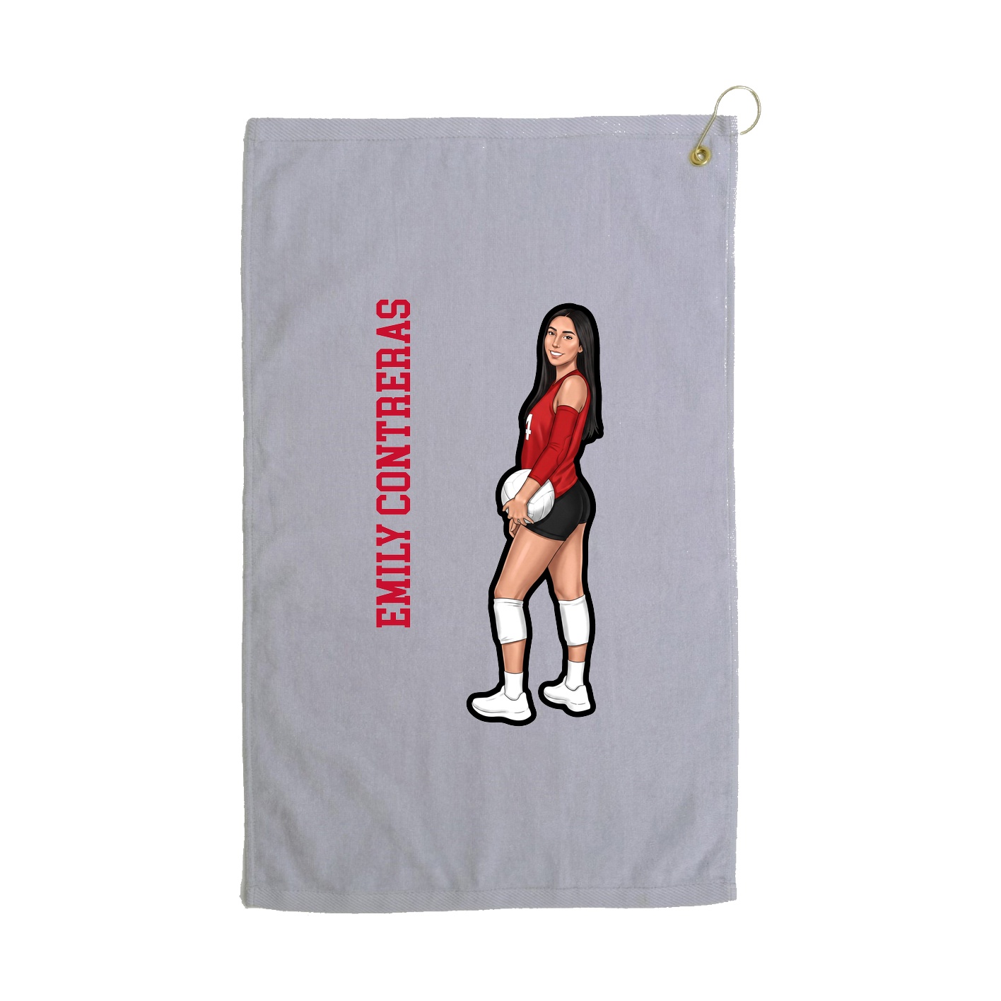 Golf Towel — Name Vertical in Grey